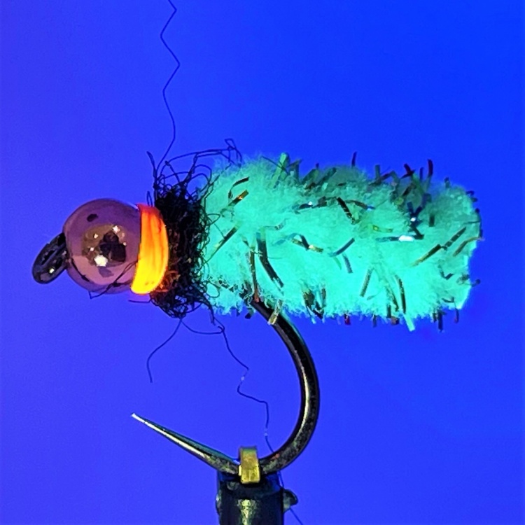 Phillippa Hake Flies Mopster Fly Copper bead Fl. Rhyac Green